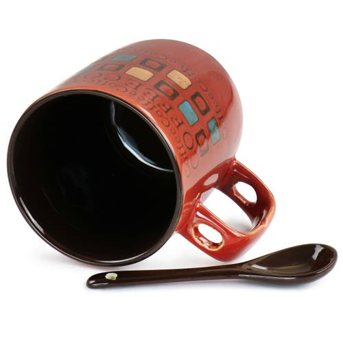 Mr Coffee Mr. Coffee Cafe Americano 8 Piece 13oz Ceramic Cup And Spoon Set In Multi