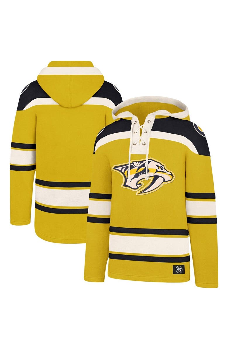 '47 Men's '47 Gold Nashville Predators Superior Lacer Pullover Hoodie, Main, color, Gold