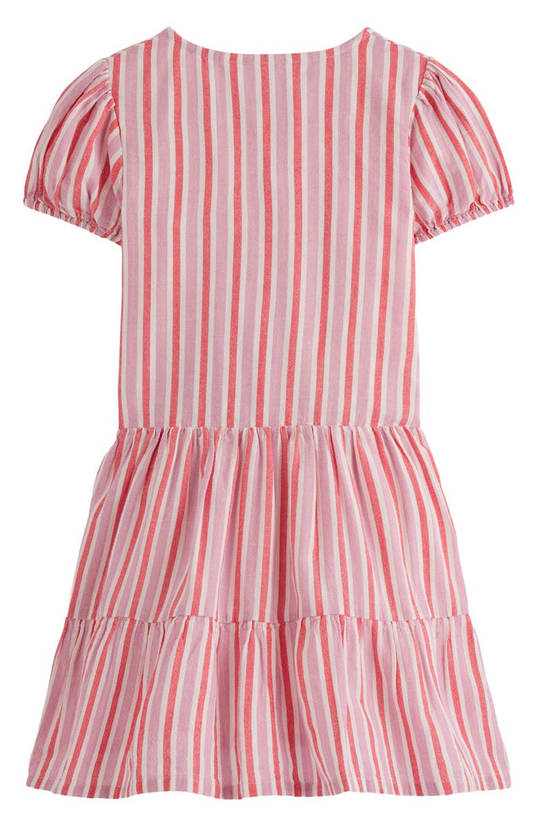 Mini Boden Kids' Tiered Cotton Dress, Alternate, color, Formica Pink Stripe