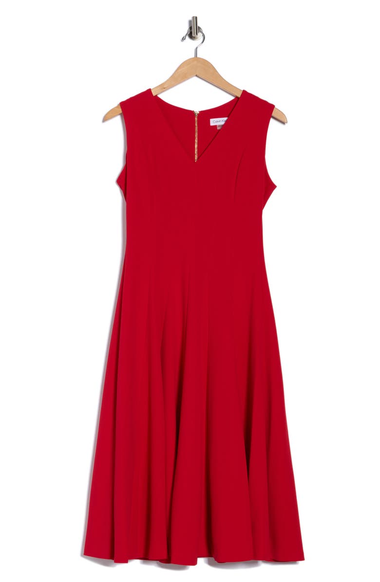 Calvin Klein Sleeveless Midi Dress, Main, color, Red