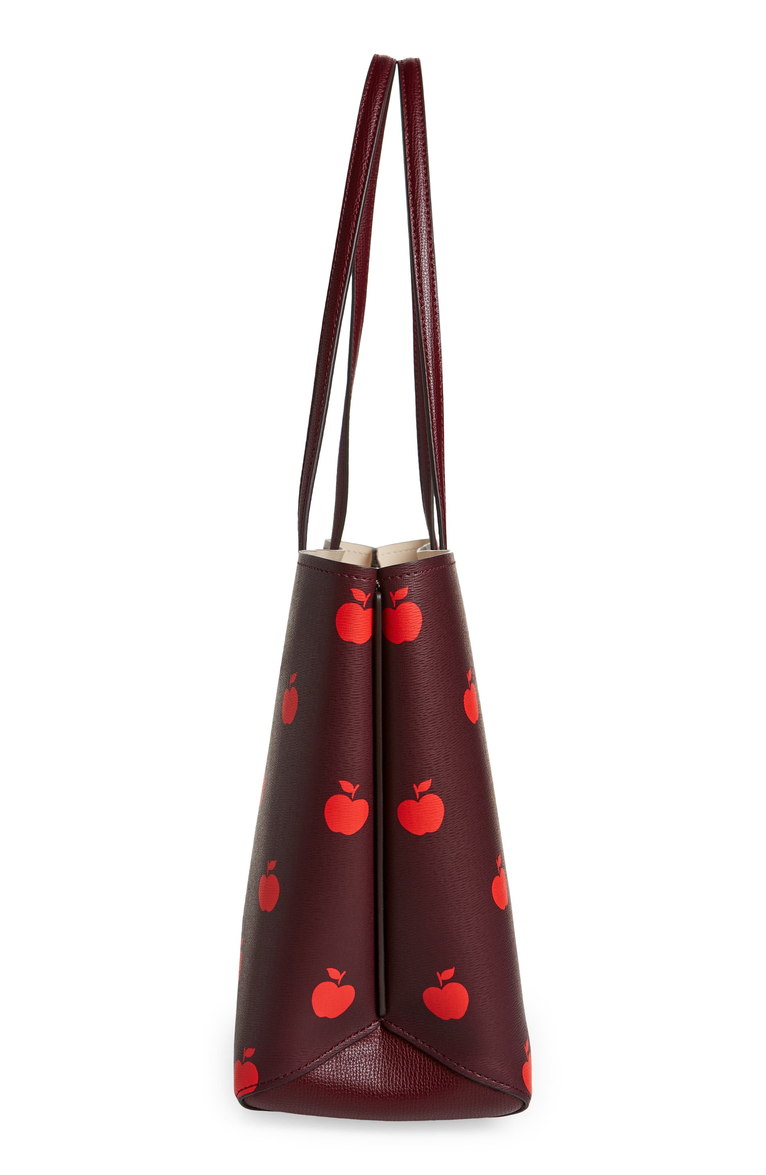 Kate Spade New York all day apple print tote bag, Alternate, color, 