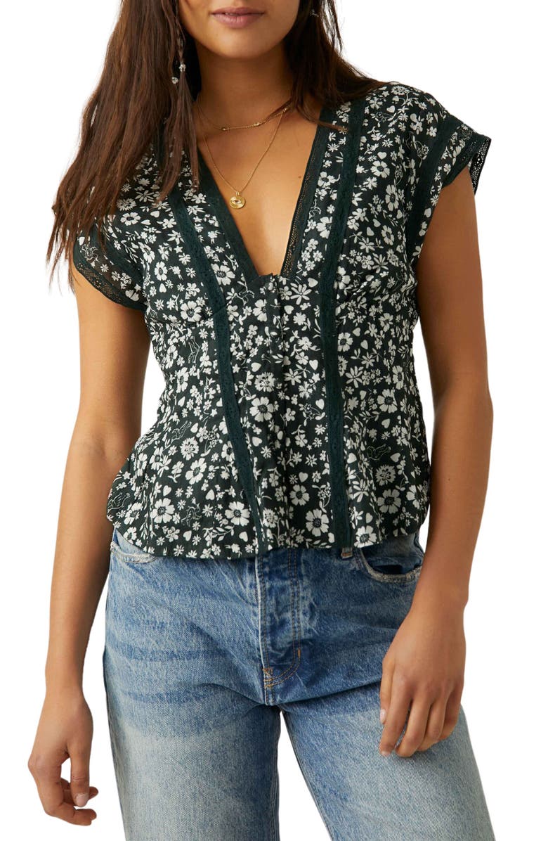Free People Landy Print Lace Top, Main, color,