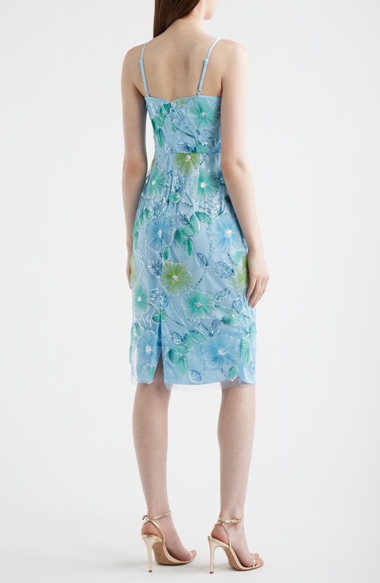 Eliza J Sequin Floral Cocktail Midi Dress, Alternate, color, Blue Multi