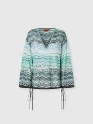 Missoni Chevron Lamé Viscose Blouse With Sequins