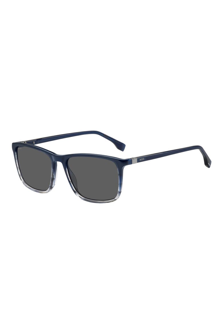 56mm Ombré Square Sunglasses, Alternate, color, BLUE HORN GREY