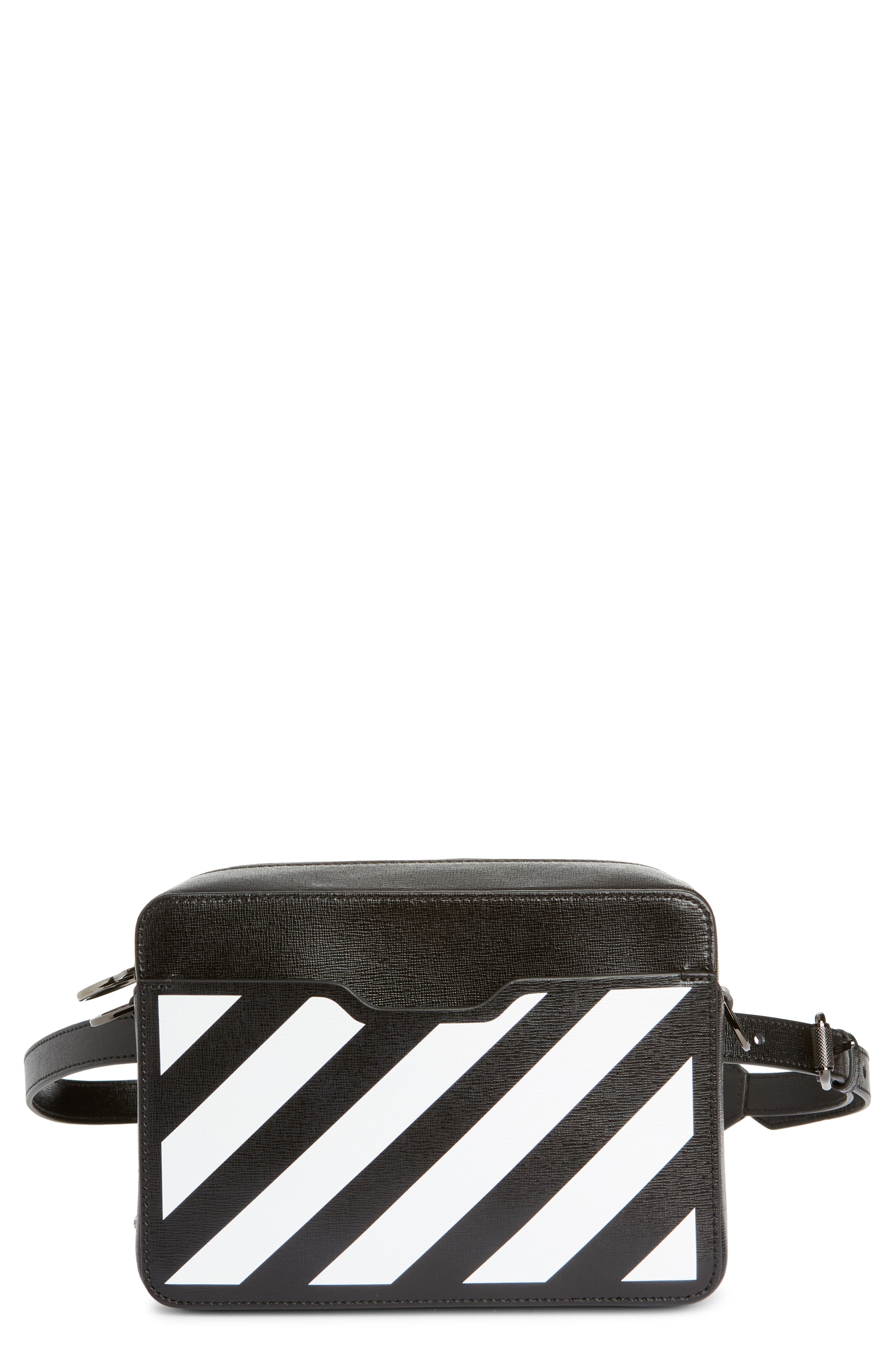 Off-White Diagonal Stripe Camera Belt Bag, Main, color, 