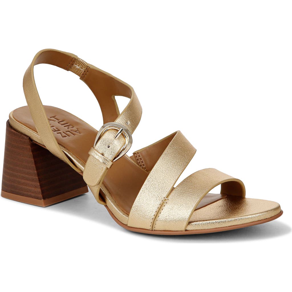 Naturalizer Veva Strappy Sandal In Dark Gold Faux Leather