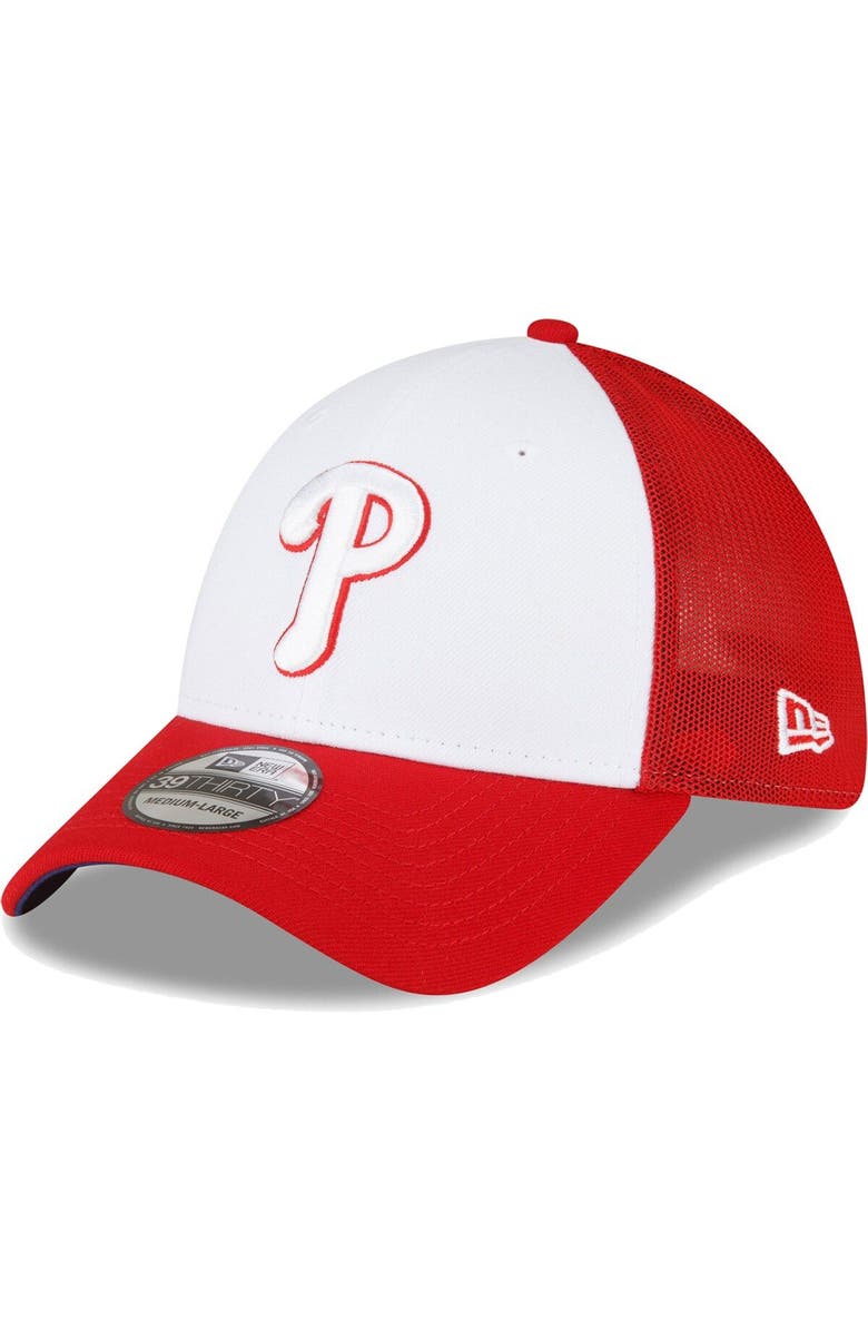 New Era Men's New Era Red/White Philadelphia Phillies 2023 On-Field Batting Practice 39THIRTY Flex Hat, Main, color,