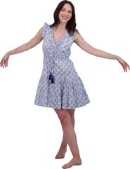 Mer St. Barth Giselle Women's Mini Dress Navy Feather