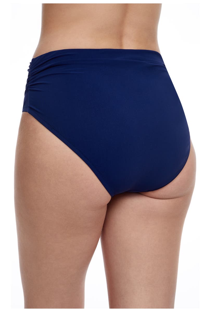 Profile by Gottex Tutti Frutti High Waist Side Shirred Swim Bottom, Alternate, color, Navy