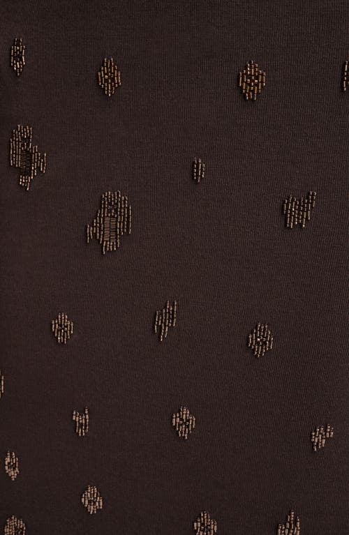 Donna Karan New York Embroidered Bead Pencil Skirt In Brown