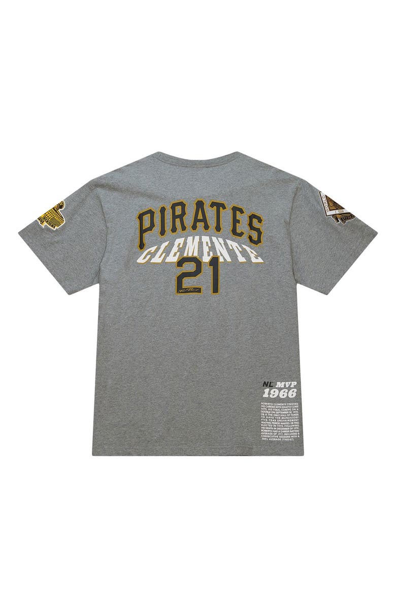 Mitchell & Ness Men's Mitchell & Ness Roberto Clemente Gray Pittsburgh Pirates Legends Collection Player T-Shirt, Alternate, color, 