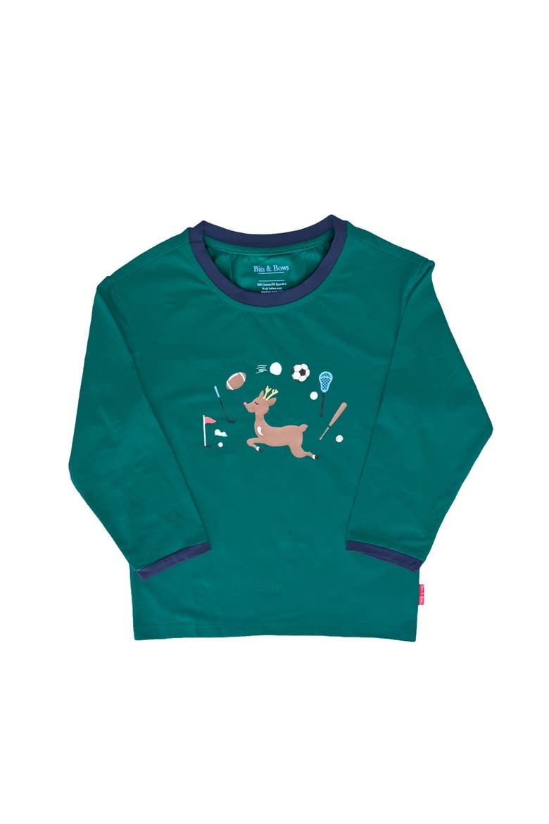 Reindeer Games Long Sleeve T-Shirt, Main, color, Green
