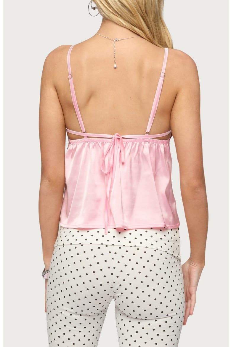 Blanca Lace Trim Satin Camisole, Alternate, color, PINK