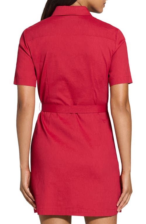 THEORY THEORY SHORT SLEEVE BELTED SHIRTDRESS 