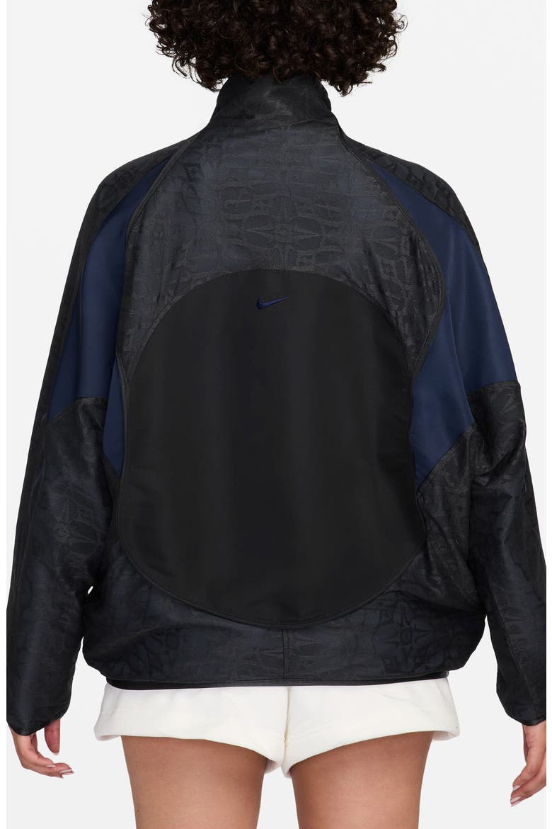 Sportswear Street Lace Track Jacket, Alternate, color, BLACK/ MIDNIGHT NAVY