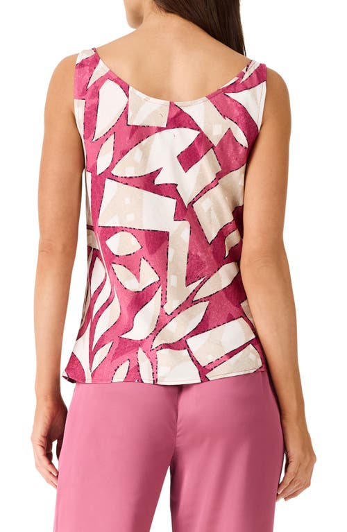 Shop Nic + Zoe Nic+zoe Shadow Blocks Print Shell In Red Multi