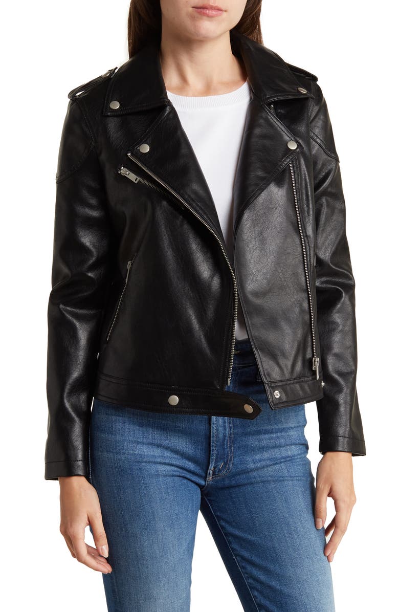 Nanette Lepore Faux Leather Moto Jacket, Main, color, 