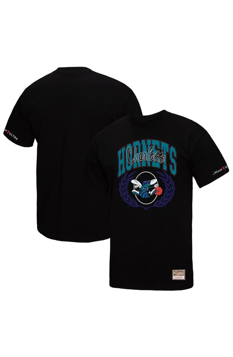 Mitchell & Ness Men's Mitchell & Ness Black Charlotte Hornets NBA x Michelob Ultra Rewind II T-Shirt, Alternate, color, 