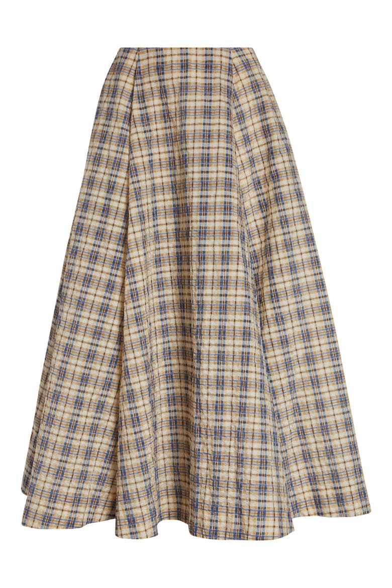 Kennedy Plaid Seersucker Skirt, Alternate, color, BLUE / BEIGE SEERSUCKER CHECK