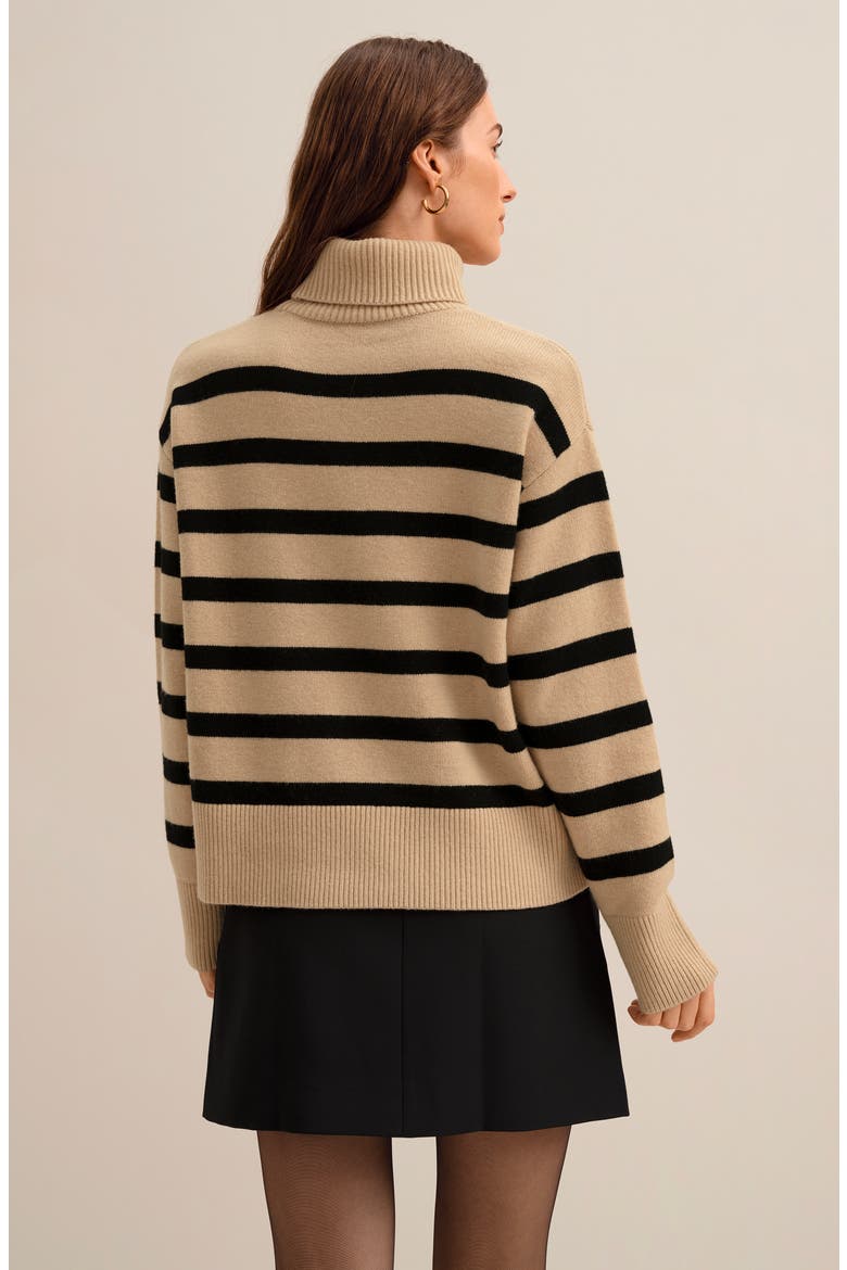 Women's Tarra Stripe Sweater, Alternate, color, Brown