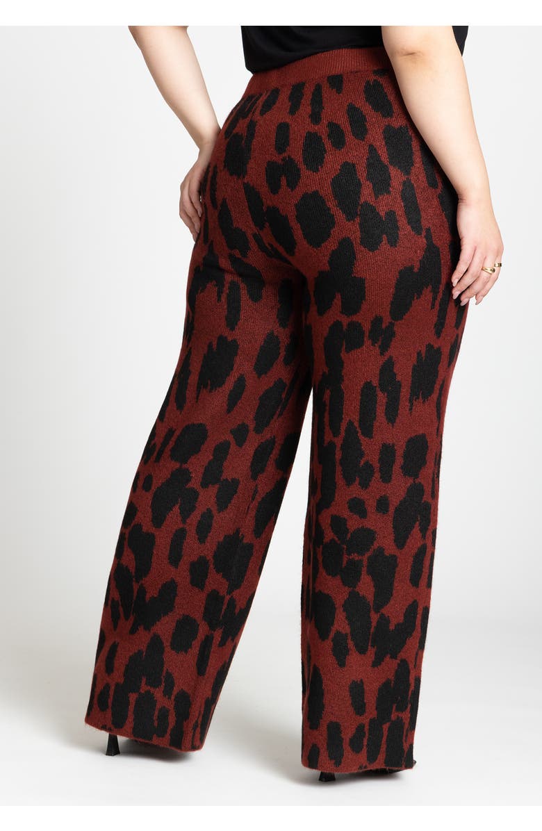 ELOQUII Intarsia Sweater Pant, Alternate, color, Animal Blur