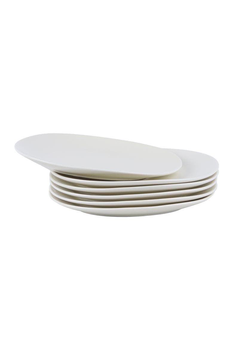 Delilah Porcelain 6-Piece Salad Plate Set, Alternate, color, Terracotta
