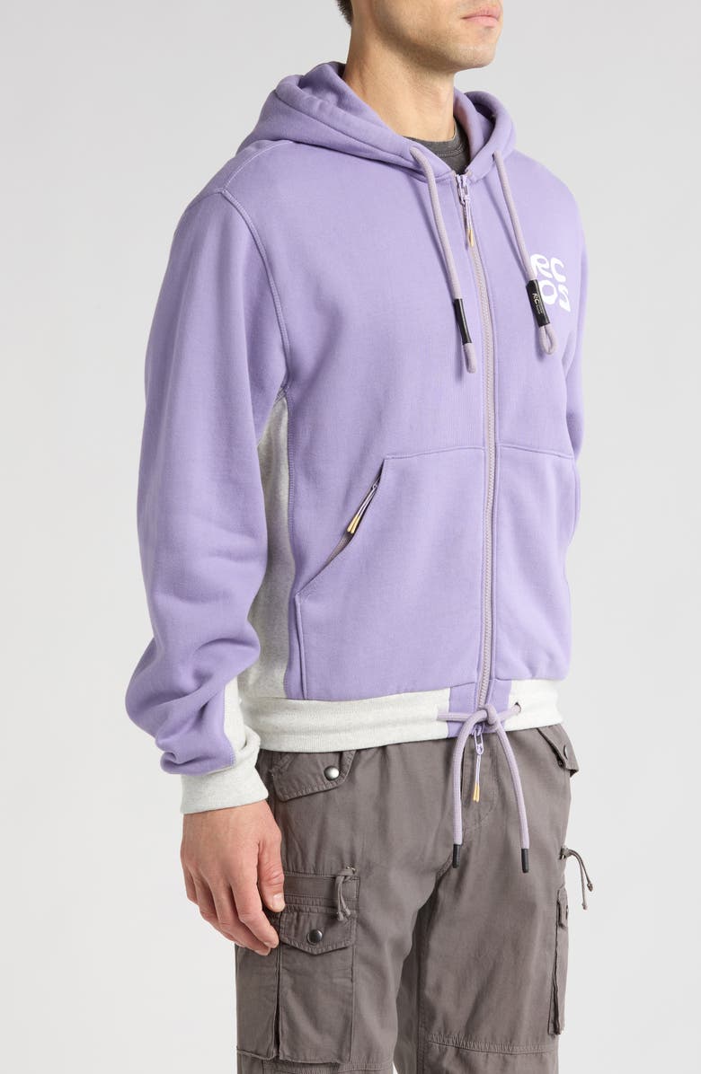 RC Outdoor Supply Stack Logo Graphic Zip-Up Hoodie, Alternate, color, Lavender