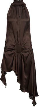 Siedrés Toni Asymmetric Satin Halter Neck Dress