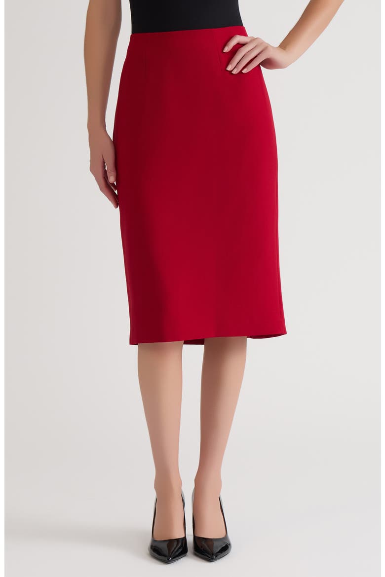 Classic Below Knee Length Skirt, Main, color, FIRE RED