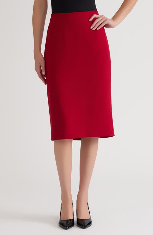 Kasper Classic Below Knee Length Skirt In Red