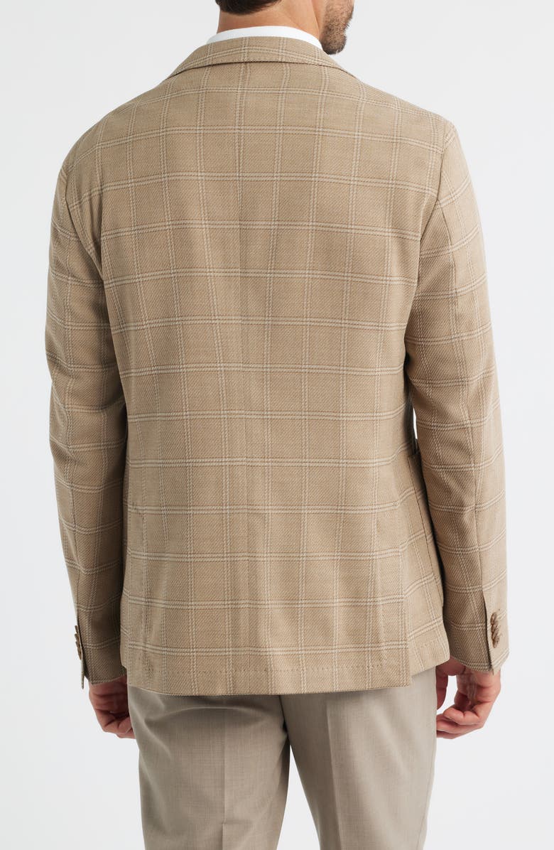 BOSS Hanry Slim Fit Check Stretch Wool & Cotton Sport Coat, Alternate, color, Medium Beige
