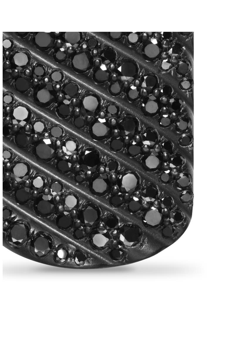Men's Sculpted Cable Tag in Black Titanium with Black Diamonds, 27mm, Alternate, color, BLACK TITANIUM