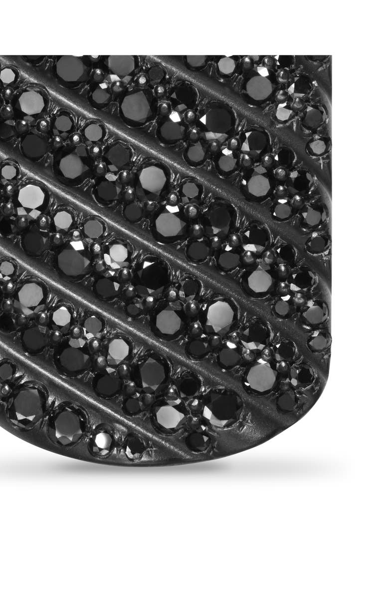 David Yurman Men's Sculpted Cable Tag in Black Titanium with Black Diamonds, 27mm, Alternate, color, Black Titanium