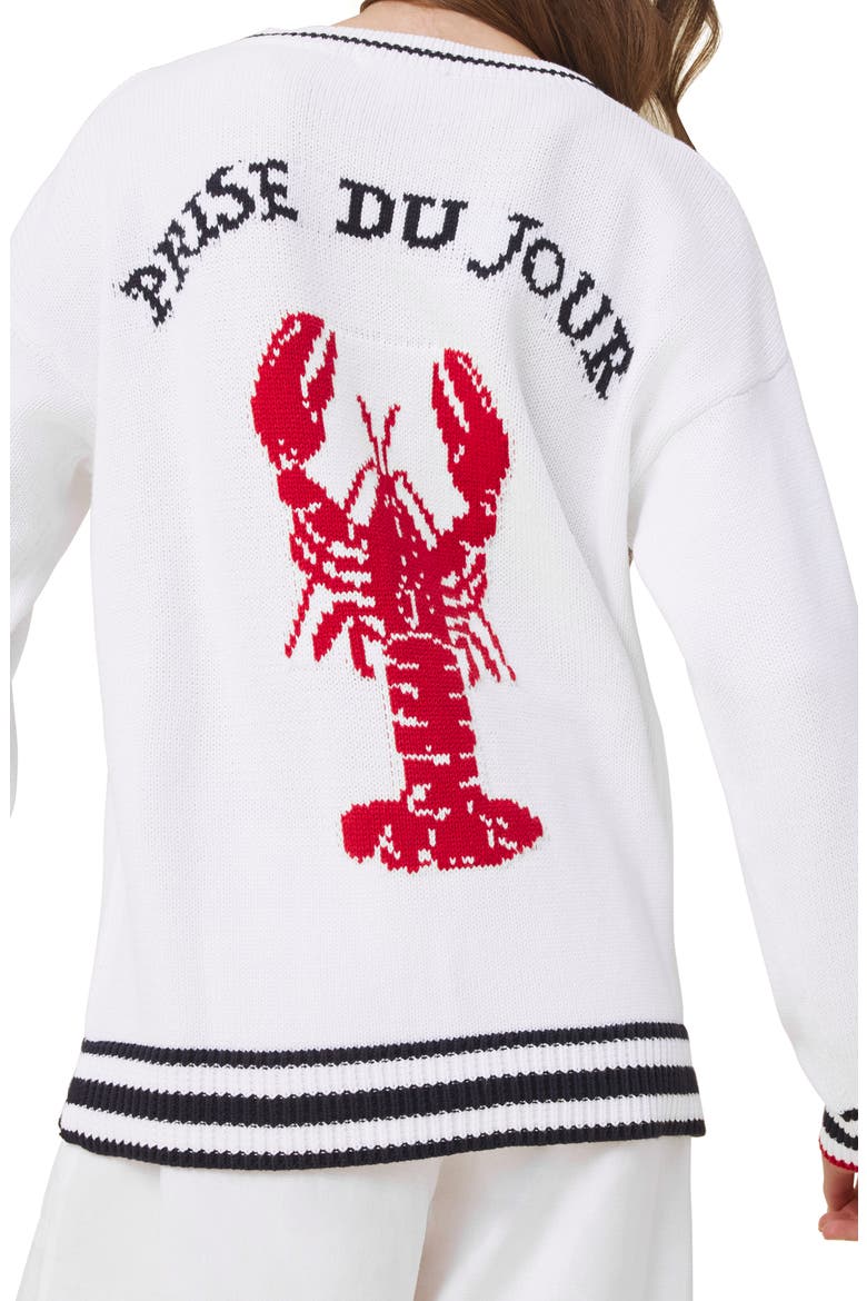 Catch of the Day Cardigan, Alternate, color, WHITE/ NAVY BLUE/ MULTI