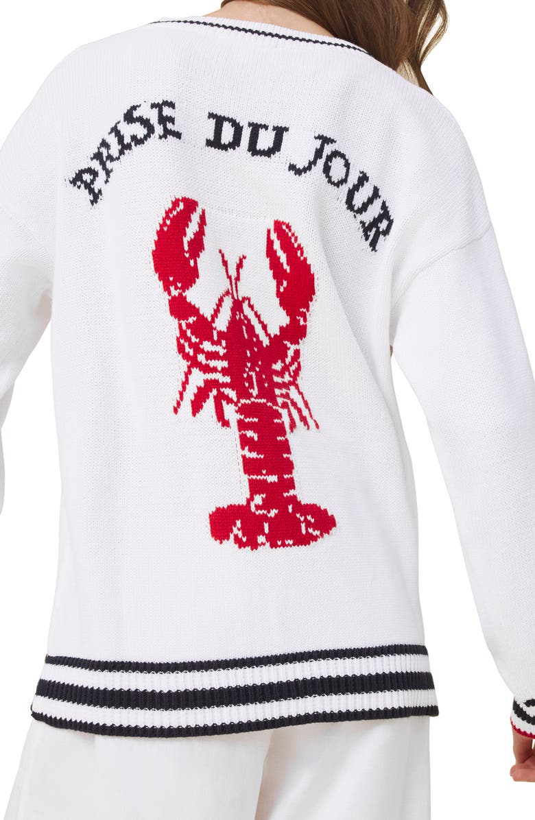 Splendid Catch of the Day Cardigan, Alternate, color, White/ Navy Blue/ Multi
