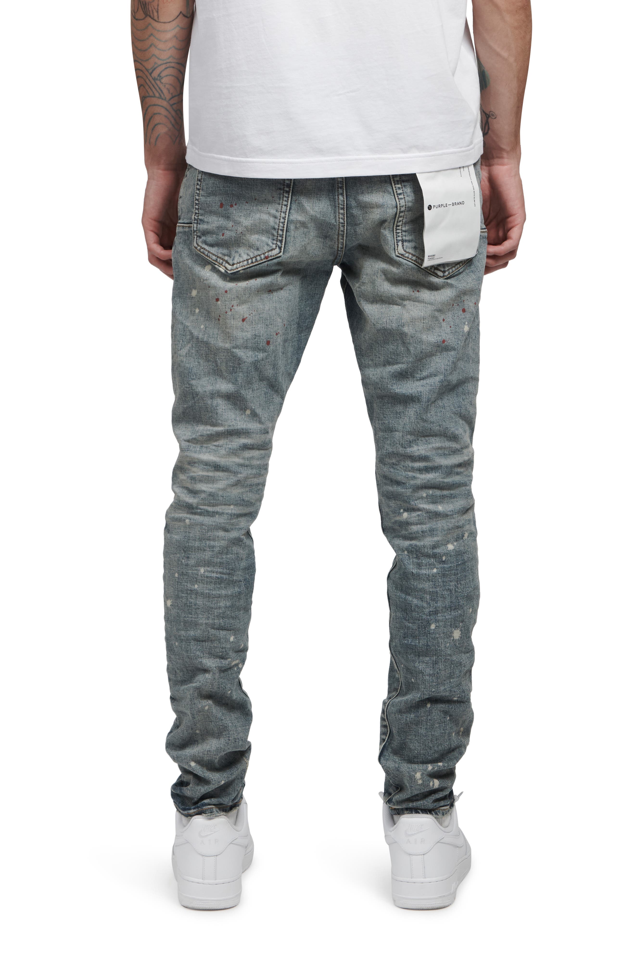 PURPLE Paint Splatter Slim Jeans - image 2