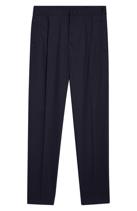 Pleated Wool Blend Pants