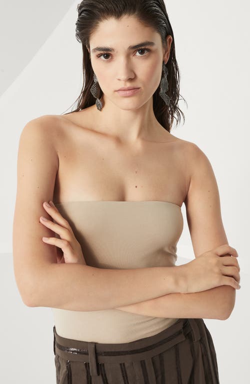 Brunello Cucinelli Strapless Bandeau Top In Beige