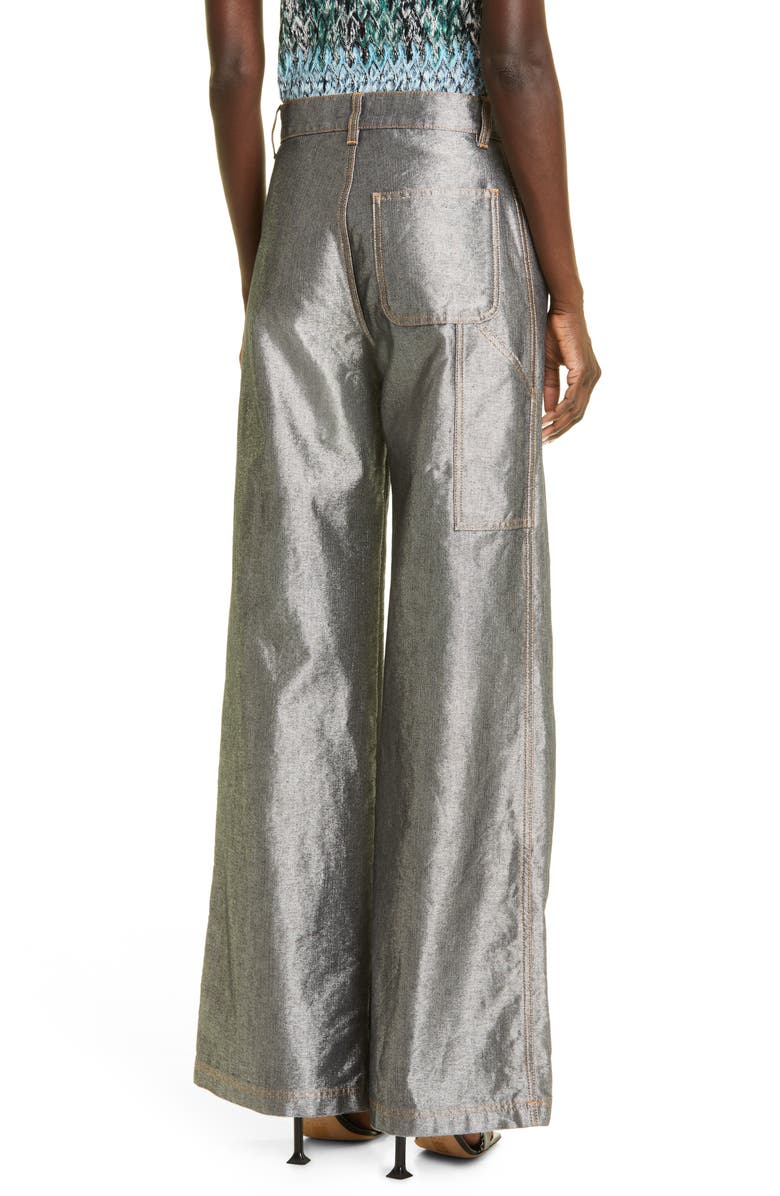 Missoni Wide Leg Metallic Denim Carpenter Pants, Alternate, color,