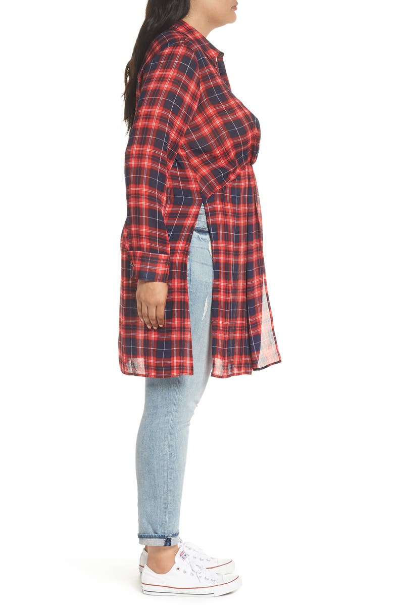 BP. Plaid Twist Tunic, Alternate, color, 