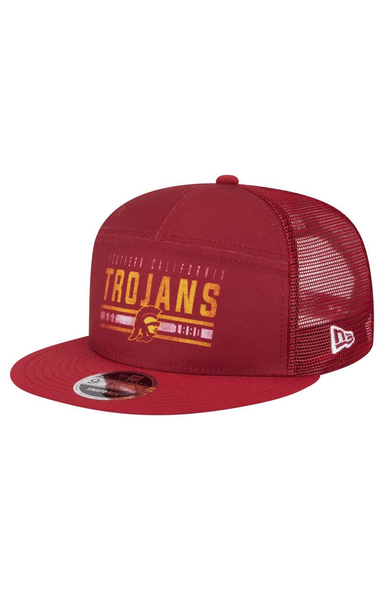 New Era Men's New Era Cardinal USC Trojans Split Panel 9FIFTY Snapback Trucker Hat, Main, color, Cardinal