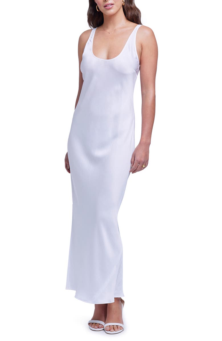 L'AGENCE Akiya Satin Tank Maxi Dress, Alternate, color,