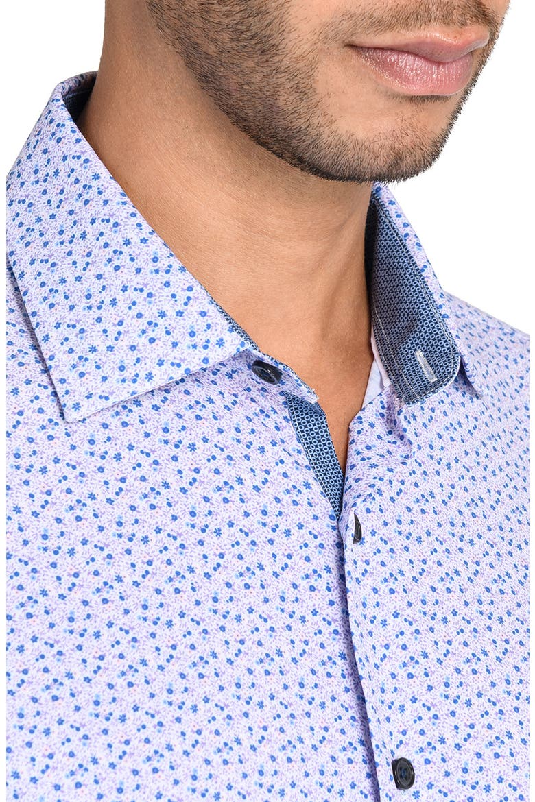 Slim Fit Micro Floral Performance Dress Shirt, Alternate, color, LILAC