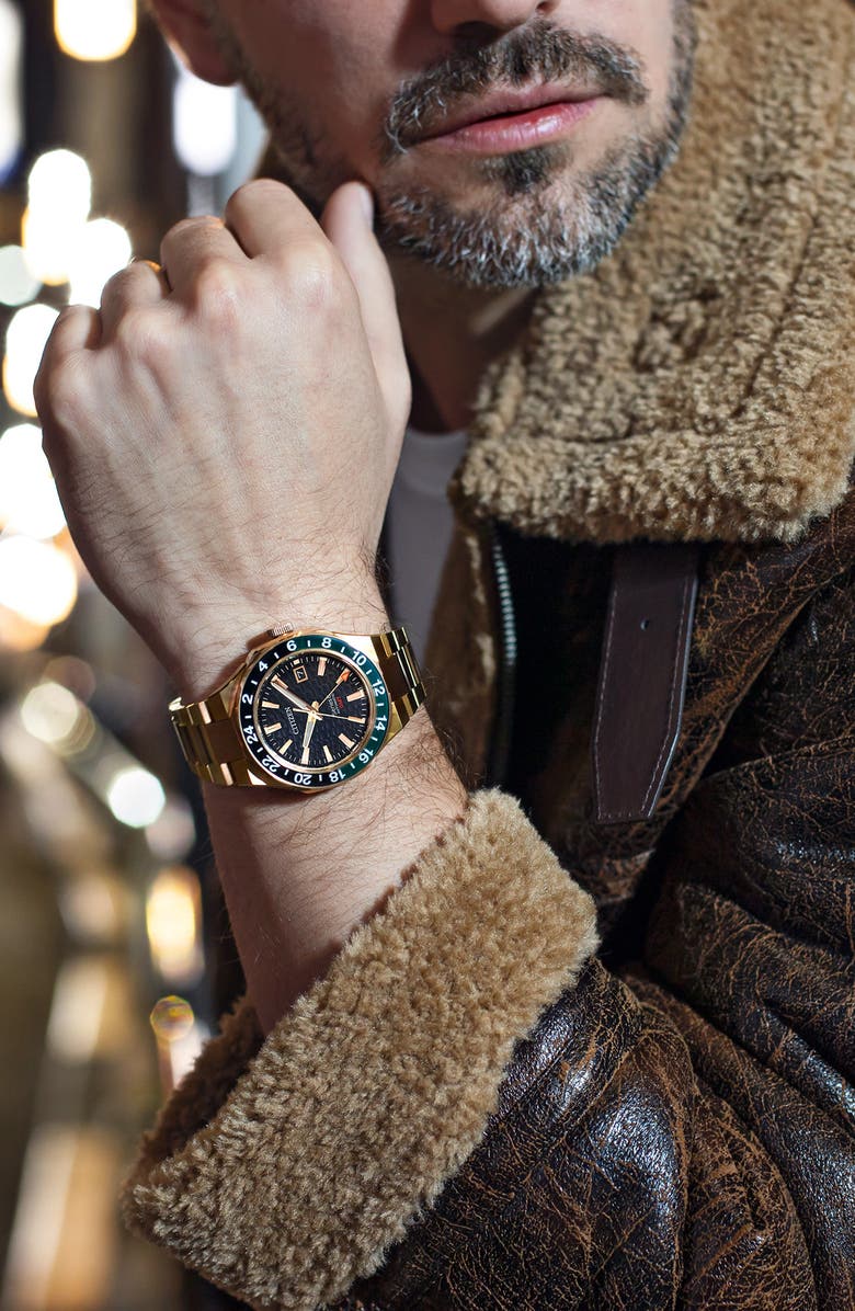 Citizen Series 8 880 GMT Automatic Goldtone Bracelet Watch, 41mm, Alternate, color, Two-Tone