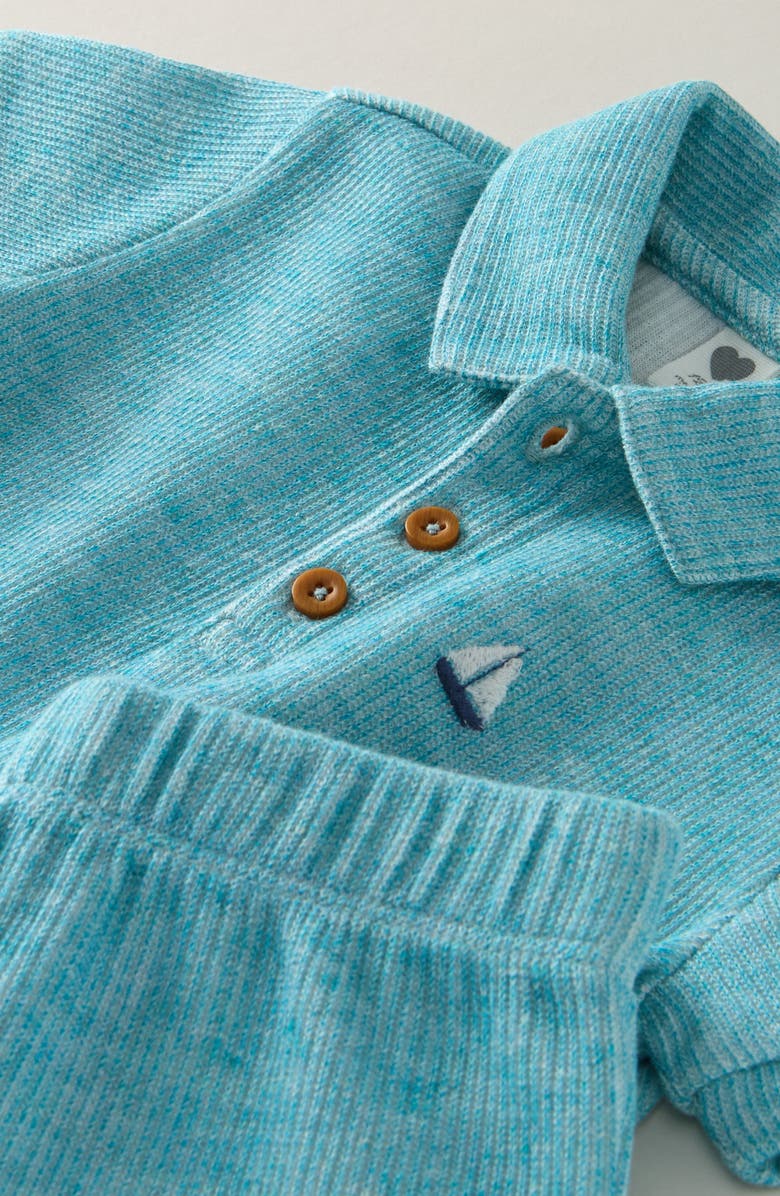 Nordstrom Polo & Shorts Set, Alternate, color, Teal Marl Sailboat
