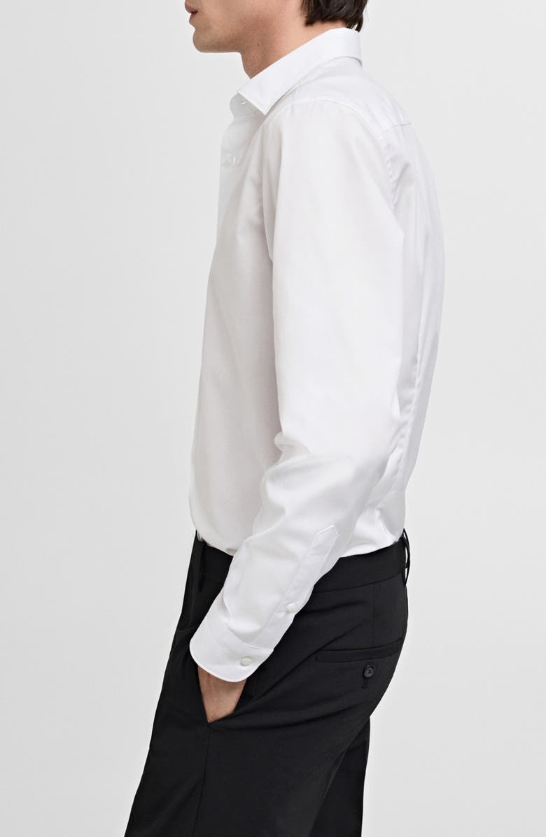 MANGO Slim Fit Cotton Poplin Suit Button-Up Shirt, Alternate, color, White
