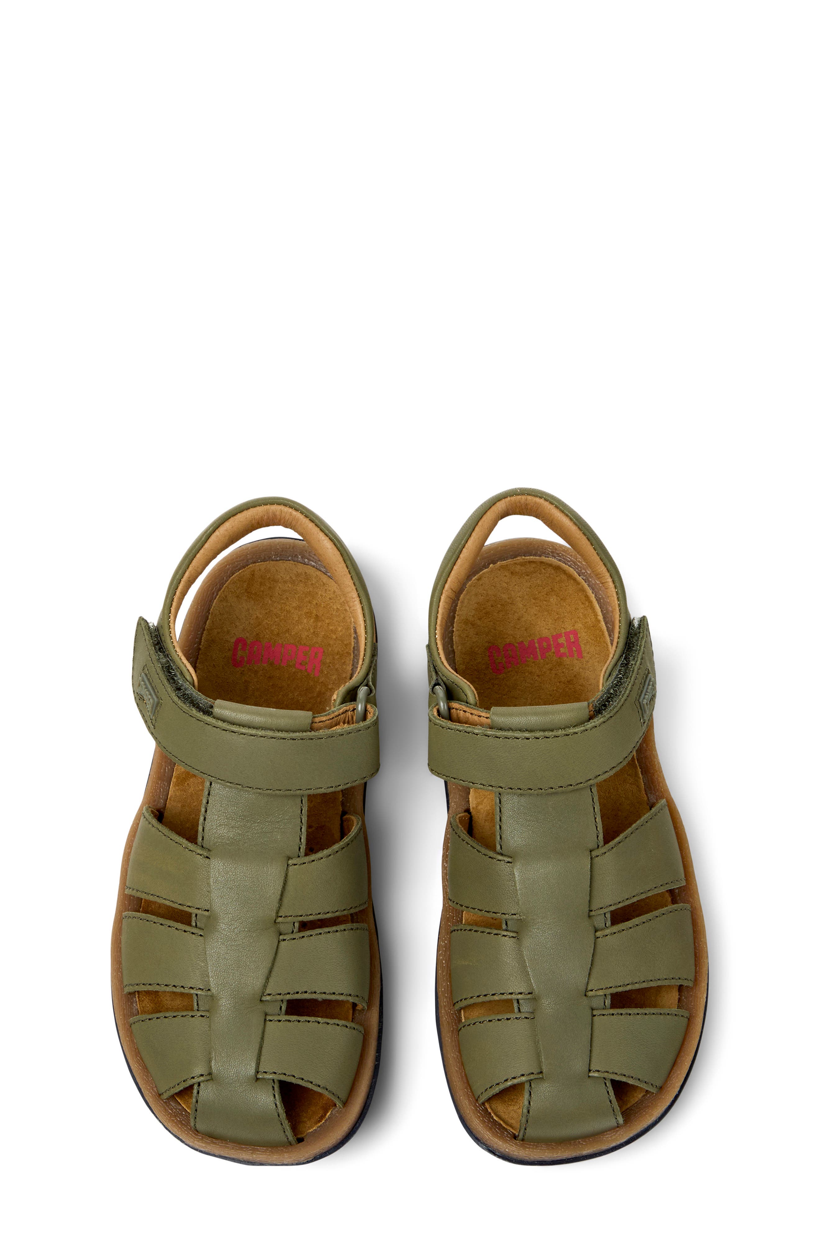 Camper Kids' Bicho Fisherman Sandal, Alternate, color, Medium Green
