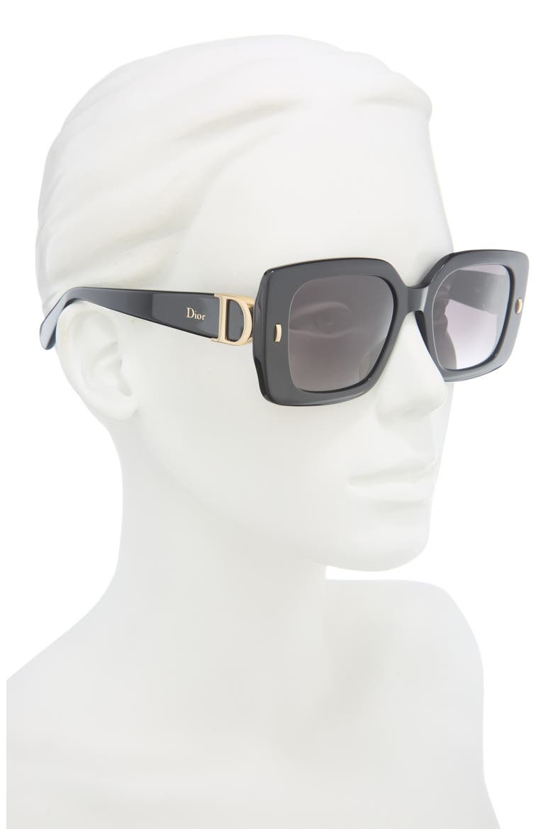 Initials S2I Square Sunglasses, Alternate, color, SHINY BLACK / GRADIENT SMOKE