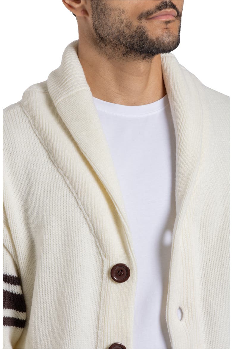 Shawl Collar Knit City Patch Cardigan, Alternate, color, CREAM